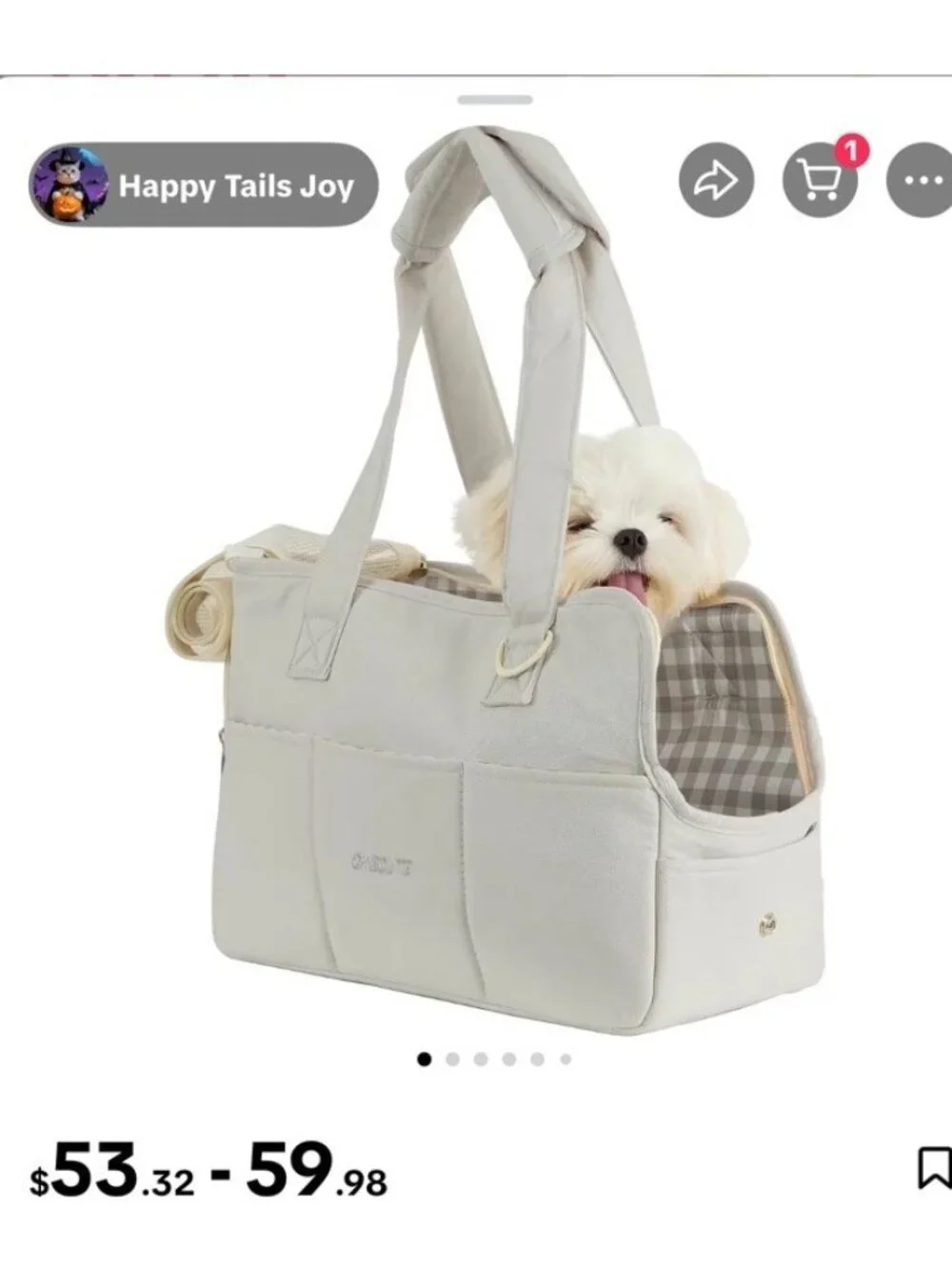 New ONECUTE Small Beige Canvas Mesh Puppy Dog Carrier Handbag Tote Travel Pet